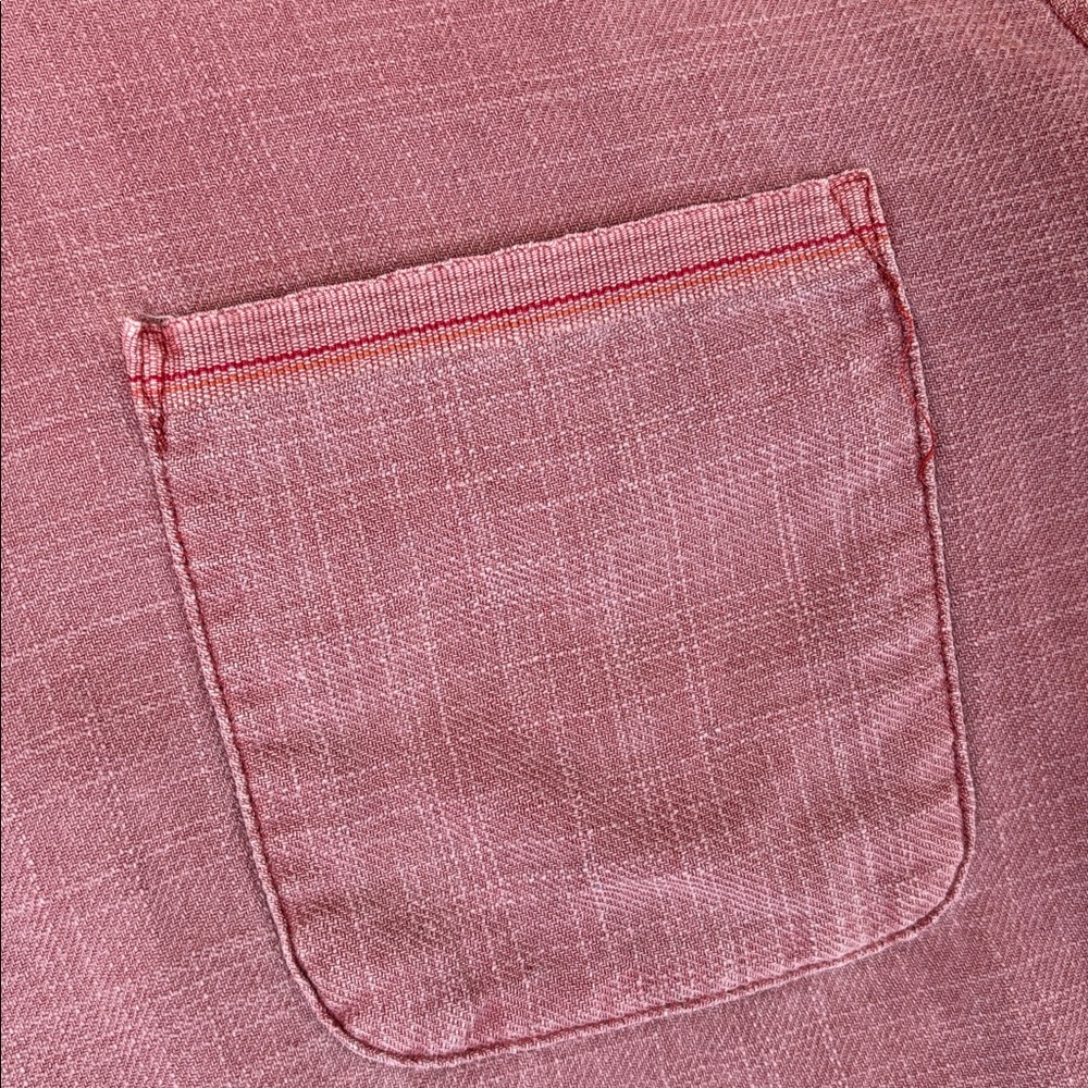 Marine Layer Stonewashed Red Cotton Long Sleeve Button Shirt Mens Size Medium - Picture 4 of 11